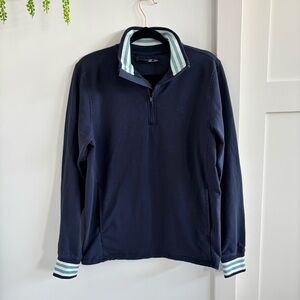Zyia Active Men's Navy Blue Bjorn Quart Zip Sweatshirt Front Pockets Size Medium